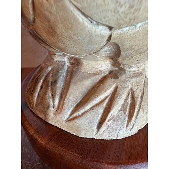 Vintage MCM Carved Wood Owl – Large Solid Wood | Made in Thailand‎ - Picture 8 of 11